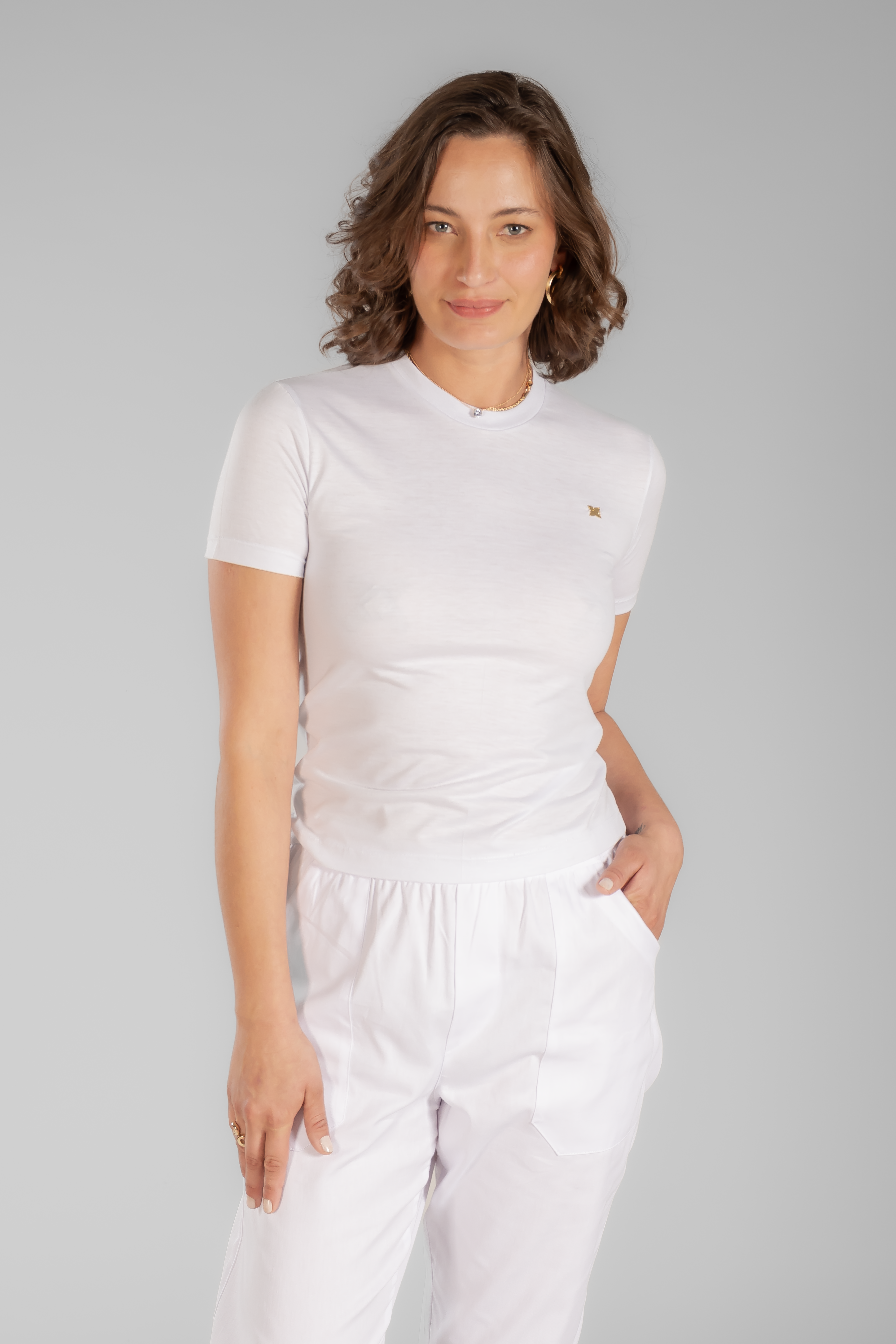 Camiseta Gola Careca Baby Look